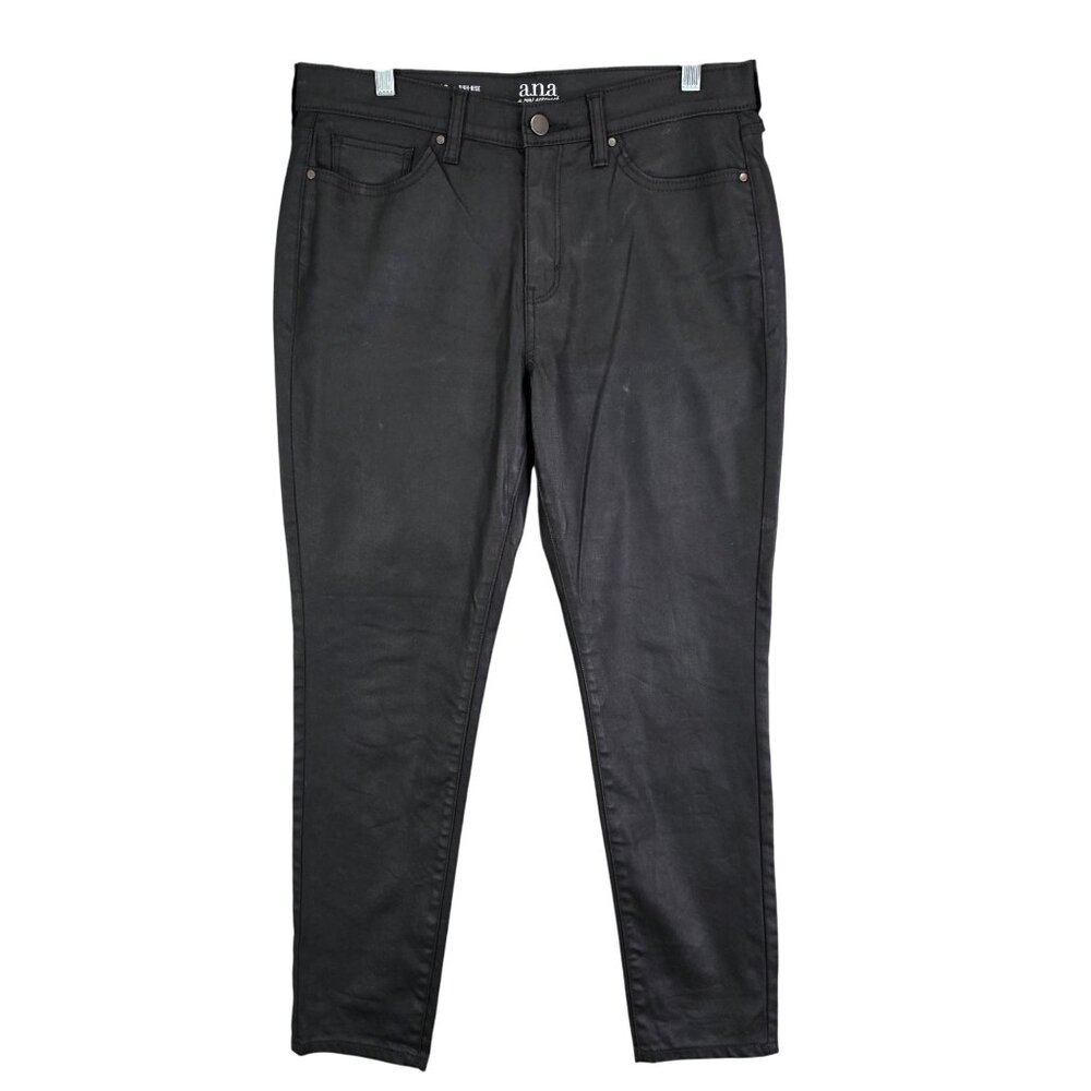 Womens A.N.A Black Skinny Jeans High Rise Cotton Blend Hi Rise Stretch Size 10